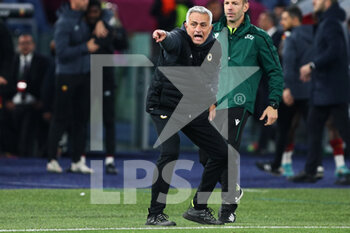 2022-05-05 - Jose' Mourinho head coach of Roma gestures during the UEFA Conference League, Semi-finals, 2nd leg football match between AS Roma and Leicester City on May 5, 2022 at Stadio Olimpico in Rome, Italy - AS ROMA VS LEICESTER CITY - UEFA CONFERENCE LEAGUE - SOCCER