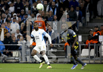 2022-05-05 - Gerson Santos da Silva of Marseille, Lutsharel Geertruida of Feyenoord during the UEFA Europa Conference League semi-final second leg football match between Olympique de Marseille (OM) and Feyenoord Rotterdam on May 5, 2022 at Stade Velodrome in Marseille, France - OLYMPIQUE DE MARSEILLE (OM) VS FEYENOORD ROTTERDAM - UEFA CONFERENCE LEAGUE - SOCCER