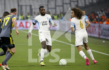 2022-05-05 - Gerson Santos da Silva, Matteo Guendouzi of Marseille during the UEFA Europa Conference League semi-final second leg football match between Olympique de Marseille (OM) and Feyenoord Rotterdam on May 5, 2022 at Stade Velodrome in Marseille, France - OLYMPIQUE DE MARSEILLE (OM) VS FEYENOORD ROTTERDAM - UEFA CONFERENCE LEAGUE - SOCCER