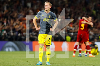 2022-05-25 - Marcus Holmgren Pedersen of Feyenoord looks dejected during the UEFA Europa Conference League, Final football match between AS Roma and Feyenoord on May 25, 2022 at the National Arena in Tirana, Albania - FOOTBALL - CONFERENCE LEAGUE - FINAL - ROMA V FEYENOORD - UEFA CONFERENCE LEAGUE - SOCCER