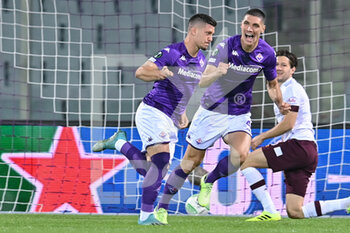 2022-10-13 - Luka Jovic (ACF Fiorentina) celebrates after scoring a goal - ACF FIORENTINA VS HEART OF MIDLOTHIAN FC - UEFA CONFERENCE LEAGUE - SOCCER