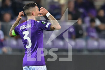 2022-10-13 - Cristiano Biraghi (ACF Fiorentina) celebrates after scoring a goal - ACF FIORENTINA VS HEART OF MIDLOTHIAN FC - UEFA CONFERENCE LEAGUE - SOCCER