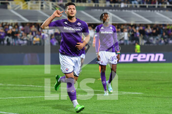 2022-10-27 - Luka Jovic (ACF Fiorentina) celebrates after scoring a goal - ACF FIORENTINA VS ISTANBUL BASAKSEHIR FK - UEFA CONFERENCE LEAGUE - SOCCER