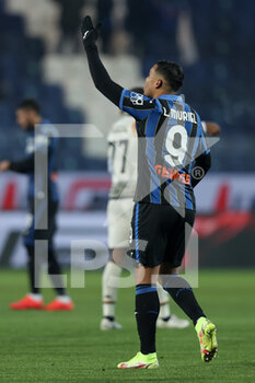 2022-01-12 - Luis Muriel (Atalanta BC) celebrates after scoring his side's first goal of the match - ATALANTA BC VS VENEZIA FC - ITALIAN CUP - SOCCER