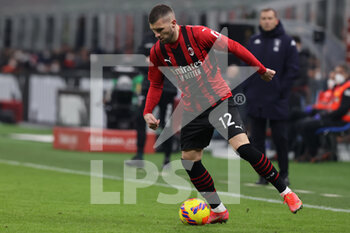 2022-01-13 - Ante Rebic of AC Milan in action during the Coppa Italia 2021/22 football match between AC Milan and Genoa CFC at Giuseppe Meazza Stadium, Milan, Italy on January 13, 2022 - AC MILAN VS GENOA CFC - ITALIAN CUP - SOCCER