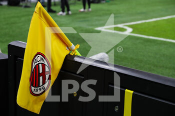 2022-01-13 - AC Milan flag during the Coppa Italia 2021/22 football match between AC Milan and Genoa CFC at Giuseppe Meazza Stadium, Milan, Italy on January 13, 2022 - AC MILAN VS GENOA CFC - ITALIAN CUP - SOCCER