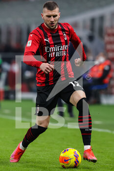 2022-01-13 - Ante Rebic of AC Milan in action during the Coppa Italia 2021/22 football match between AC Milan and Genoa CFC at Giuseppe Meazza Stadium, Milan, Italy on January 13, 2022 - AC MILAN VS GENOA CFC - ITALIAN CUP - SOCCER