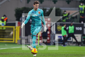 2022-01-13 - Adrian Semper of Genoa CFC in action during the Coppa Italia 2021/22 football match between AC Milan and Genoa CFC at Giuseppe Meazza Stadium, Milan, Italy on January 13, 2022 - AC MILAN VS GENOA CFC - ITALIAN CUP - SOCCER