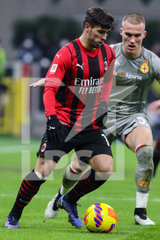 2022-01-13 - Brahim Diaz of AC Milan in action during the Coppa Italia 2021/22 football match between AC Milan and Genoa CFC at Giuseppe Meazza Stadium, Milan, Italy on January 13, 2022 - AC MILAN VS GENOA CFC - ITALIAN CUP - SOCCER