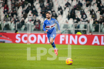 2022-01-18 - Caputo of Sampdoria during the Italian Cup, Coppa Italia, round of 16 football match between Juventus FC and UC Sampdoria on January 18, 2022 at Allianz Stadium in Turin, Italy - JUVENTUS FC VS UC SAMPDORIA - ITALIAN CUP - SOCCER