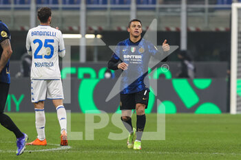 2022-01-19 - Alexis Sanchez of FC Internazionale celebrates after scoring a goal during the Coppa Italia 2021/22 football match between FC Internazionale and Empoli FC at Giuseppe Meazza Stadium, Milan, Italy on January 19, 2022 - INTER - FC INTERNAZIONALE VS EMPOLI FC - ITALIAN CUP - SOCCER