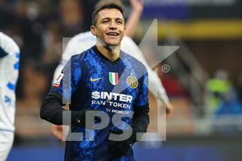 2022-01-19 - Alexis Sanchez of FC Internazionale reacts during the Coppa Italia 2021/22 football match between FC Internazionale and Empoli FC at Giuseppe Meazza Stadium, Milan, Italy on January 19, 2022 - INTER - FC INTERNAZIONALE VS EMPOLI FC - ITALIAN CUP - SOCCER