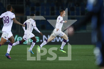 2022-02-10 - Nikola Milenkovic (ACF Fiorentina) celebrates after scoring his side's third goal of the match in the additional time - ATALANTA BC VS ACF FIORENTINA - ITALIAN CUP - SOCCER