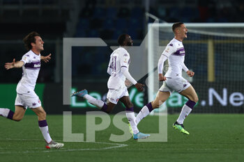 2022-02-10 - Nikola Milenkovic (ACF Fiorentina) celebrates after scoring his side's third goal of the match in the additional time - ATALANTA BC VS ACF FIORENTINA - ITALIAN CUP - SOCCER