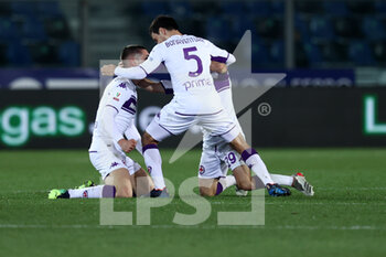 2022-02-10 - Alvaro Odriozola (ACF Fiorentina) and Giacomo Bonaventura (ACF Fiorentina) celebrate - ATALANTA BC VS ACF FIORENTINA - ITALIAN CUP - SOCCER