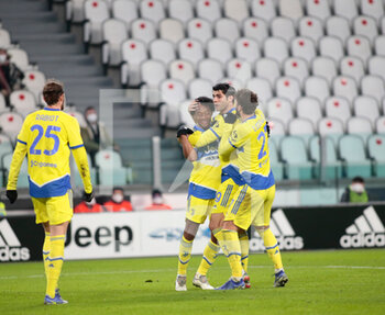 2022-01-18 - Juventus team celebrating the first goal during the Italian Cup, Coppa Italia, round of 16 football match between Juventus FC and UC Sampdoria on January 18, 2022 at Allianz Stadium in Turin, Italy - JUVENTUS FC VS UC SAMPDORIA - ITALIAN CUP - SOCCER