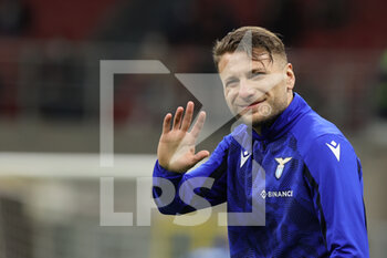 2022-02-09 - Ciro Immobile of SS Lazio greets the fans during the Coppa Italia 2021/22 football match between AC Milan and SS Lazio at Giuseppe Meazza Stadium, Milan, Italy on February 09, 2022 - AC MILAN VS SS LAZIO - ITALIAN CUP - SOCCER