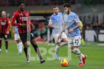 2022-02-09 - Elseid Hysaj of SS Lazio in action during the Coppa Italia 2021/22 football match between AC Milan and SS Lazio at Giuseppe Meazza Stadium, Milan, Italy on February 09, 2022 - AC MILAN VS SS LAZIO - ITALIAN CUP - SOCCER