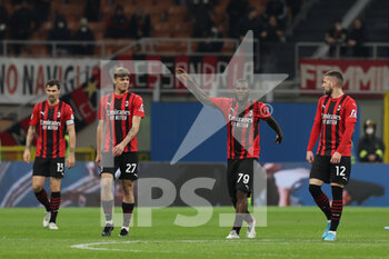 2022-02-09 - Franck Kessie of AC Milan celebrates after scoring a goal during the Coppa Italia 2021/22 football match between AC Milan and SS Lazio at Giuseppe Meazza Stadium, Milan, Italy on February 09, 2022 - AC MILAN VS SS LAZIO - ITALIAN CUP - SOCCER