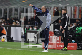 2022-02-09 - Maurizio Sarri Head Coach of SS Lazio reacts during the Coppa Italia 2021/22 football match between AC Milan and SS Lazio at Giuseppe Meazza Stadium, Milan, Italy on February 09, 2022 - AC MILAN VS SS LAZIO - ITALIAN CUP - SOCCER