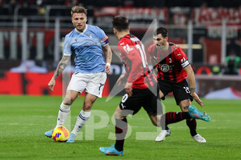 2022-02-09 - Ciro Immobile of SS Lazio in action during the Coppa Italia 2021/22 football match between AC Milan and SS Lazio at Giuseppe Meazza Stadium, Milan, Italy on February 09, 2022 - AC MILAN VS SS LAZIO - ITALIAN CUP - SOCCER