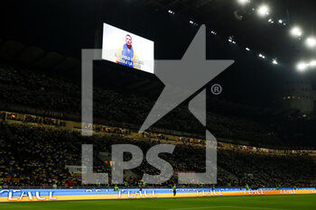 2022-03-01 - Former AC Milan player Ukrainian Andriy Shevchenko gives a message on the stadium screen prior to kick off during the Coppa Italia 2021/22 football match between AC Milan and FC Internazionale at Giuseppe Meazza Stadium, Milan, Italy on March 01, 2022 - AC MILAN VS FC INTERNAZIONALE - ITALIAN CUP - SOCCER