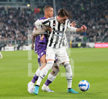2022-04-20 - Dusan Vlahovic of Juventus Fc during the Italian Cup, Coppa Italia, semi-finals 2nd leg football match between Juventus FC and ACF Fiorentina on April 20, 2022 at Allianz stadium in Turin, Italy - JUVENTUS FC VS ACF FIORENTINA - ITALIAN CUP - SOCCER
