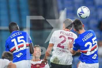 2022-08-05 - Omar Colley (Sampdoria), Niccolò Pierozzi
 (Reggina) and Alex Ferrari (Sampdoria) - UC SAMPDORIA VS REGGINA 1914 - ITALIAN CUP - SOCCER