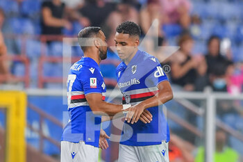 2022-08-05 - Fabio Quagliarella  and Abdelhamid Sabiri (Sampdoria) celebrates after scoring a goal - UC SAMPDORIA VS REGGINA 1914 - ITALIAN CUP - SOCCER