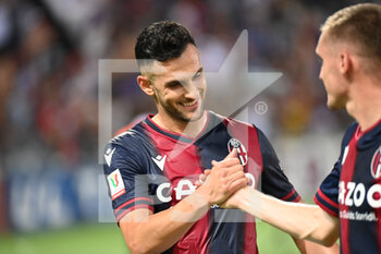 2022-08-08 - Charalampos Lykogiannis celebrating the victory - BOLOGNA FC VS COSENZA CALCIO - ITALIAN CUP - SOCCER