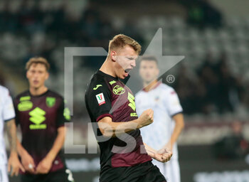 2022-10-18 - Perr Schuurs of Torino Fc celebrating after a goal during the Coppa Italia, football match between Torino Fc and As Cittadella on 18 October 2022, Stadio Olimpico - Grande Torino, Turin, Italy.  Photo Nderim Kaceli - TORINO FC VS AS CITTADELLA - ITALIAN CUP - SOCCER