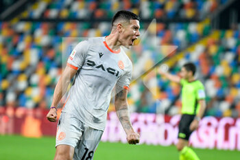 2022-10-19 - Udinese's Nehuen Perez celebrates after scoring a goal - UDINESE CALCIO VS AC MONZA - ITALIAN CUP - SOCCER