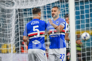2022-10-20 - Valerio Verre  and Fabio Quagliarella  (Sampdoria) celebrates after scoring a goal 1 - 0 - UC SAMPDORIA VS ASCOLI CALCIO - ITALIAN CUP - SOCCER