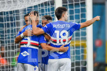 2022-10-20 - Fabio Quagliarella - Valerio Verre  -  Ignacio Pussetto (Sampdoria) celebrates after scoring a goal 1 - 0 - UC SAMPDORIA VS ASCOLI CALCIO - ITALIAN CUP - SOCCER