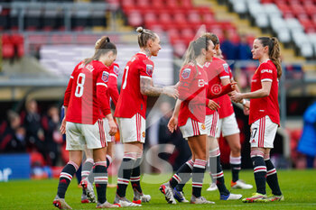 2022-01-23 - Manchester United midfielder Leah Galton (11) celebrates her goal 3-0 during the Women's English championship, FA Women's Super League football match between Manchester United and Tottenham Hotspur on January 23, 2022 at Leigh Sports Village, Leigh, England - MANCHESTER UNITED VS TOTTENHAM HOTSPUR - ENGLISH FA WOMEN'S SUPER LEAGUE - SOCCER