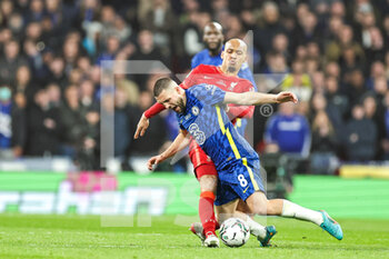 2022-02-27 - Fabinho (3) of Liverpool and Mateo Kovacic (8) of Chelsea during the English League Cup, Carabao Cup Final football match between Chelsea and Liverpool on February 27, 2022 at Wembley Stadium in London, England - FINAL - CHELSEA VS LIVERPOOL - ENGLISH LEAGUE CUP - SOCCER