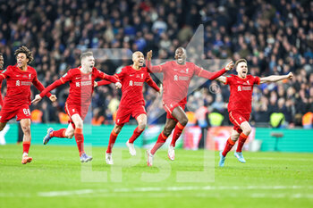 2022-02-27 - Liverpool players celebrates at full time during the English League Cup, Carabao Cup Final football match between Chelsea and Liverpool on February 27, 2022 at Wembley Stadium in London, England - FINAL - CHELSEA VS LIVERPOOL - ENGLISH LEAGUE CUP - SOCCER