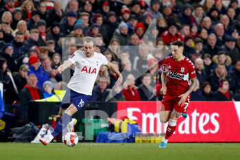 2022-03-01 - Tottenham Hotspur forward Harry Kane (10) and Middlesbrough midfielder Marcus Tavernier (7) during the English FA Cup football match between Middlesbrough and Tottenham Hotspur on March 1, 2022 at the Riverside Stadium in Middlesbrough, England - MIDDLESBROUGH VS TOTTENHAM HOTSPUR - ENGLISH LEAGUE CUP - SOCCER