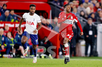 2022-03-01 - Ryan Sessegnon of Tottenham and Middlesbrough midfielder Isaiah Jones (35) during the English FA Cup football match between Middlesbrough and Tottenham Hotspur on March 1, 2022 at the Riverside Stadium in Middlesbrough, England - MIDDLESBROUGH VS TOTTENHAM HOTSPUR - ENGLISH LEAGUE CUP - SOCCER