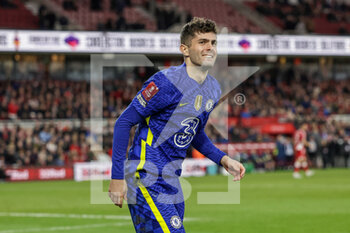 2022-03-19 - Christian Pulisic (10) of Chelsea during the English FA Cup, quarters-final football match between Middlesbrough and Chelsea on March 19, 2022 at the Riverside Stadium in Middlesbrough, England - MIDDLESBROUGH VS CHELSEA - ENGLISH LEAGUE CUP - SOCCER