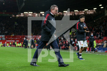 2022-01-04 - Manchester United Interim Manager Ralf Rangnick dejected walks from the pitch during the English championship Premier League football match between Manchester United and Wolverhampton Wanderers on January 3, 2022 at Old Trafford in Manchester, England - MANCHESTER UNITED VS WOLVERHAMPTON WANDERERS - ENGLISH PREMIER LEAGUE - SOCCER
