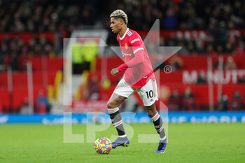 2022-01-04 - Manchester United Forward Marcus Rashford during the English championship Premier League football match between Manchester United and Wolverhampton Wanderers on January 3, 2022 at Old Trafford in Manchester, England - MANCHESTER UNITED VS WOLVERHAMPTON WANDERERS - ENGLISH PREMIER LEAGUE - SOCCER