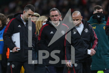 2022-01-04 - Manchester United Interim Manager Ralf Rangnick leaves the field during the English championship Premier League football match between Manchester United and Wolverhampton Wanderers on January 3, 2022 at Old Trafford in Manchester, England - MANCHESTER UNITED VS WOLVERHAMPTON WANDERERS - ENGLISH PREMIER LEAGUE - SOCCER