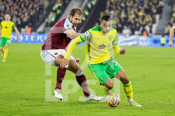 2022-01-12 - Adam Idah (35) of Norwich City during the English championship Premier League football match between West Ham United and Norwich City on 12 January 2022 at the London Stadium in London, England - WEST HAM UNITED VS NORWICH CITY - ENGLISH PREMIER LEAGUE - SOCCER