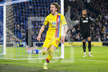 2022-01-15 - Crystal Palace 23 Conor Gallagher celebrates his goal 0-1 during the English championship Premier League football match between Brighton and Hove Albion and Crystal Palace on January 14, 2022 at the American Express Community Stadium in Brighton and Hove, England - BRIGHTON AND HOVE ALBION VS CRYSTAL PALACE - ENGLISH PREMIER LEAGUE - SOCCER