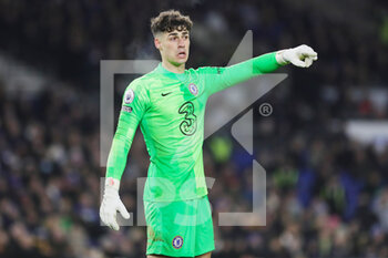 2022-01-19 - Chelsea Goalkeeper Kepa Arrizabalaga during the English championship Premier League football match between Brighton and Hove Albion and Chelsea on January 18, 2022 at the American Express Community Stadium in Brighton and Hove, England - BRIGHTON AND HOVE ALBION VS CHELSEA - ENGLISH PREMIER LEAGUE - SOCCER