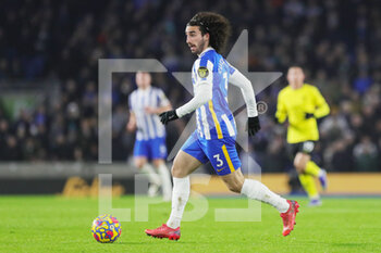 2022-01-19 - Brighton and Hove Albion defender Marc Cucurella during the English championship Premier League football match between Brighton and Hove Albion and Chelsea on January 18, 2022 at the American Express Community Stadium in Brighton and Hove, England - BRIGHTON AND HOVE ALBION VS CHELSEA - ENGLISH PREMIER LEAGUE - SOCCER