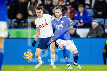 2022-01-19 - Leicester City Midfielder James Maddison (10) battles for possession with Sergio Reguilon (3) of Tottenham Hotspur during the English championship Premier League football match between Leicester City and Tottenham Hotspur on January 19, 2022 at the King Power Stadium in Leicester, England - LEICESTER CITY VS TOTTENHAM HOTSPUR - ENGLISH PREMIER LEAGUE - SOCCER