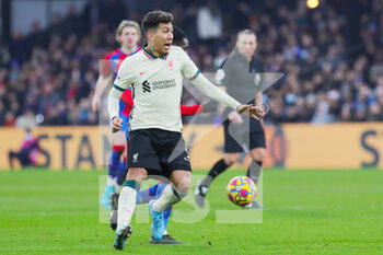 2022-01-24 - Liverpool striker Roberto Firmino (9) during the English championship Premier League football match between Crystal Palace and Liverpool on January 23, 2022 at Selhurst Park in London, England - CRYSTAL PALACE VS LIVERPOOL - ENGLISH PREMIER LEAGUE - SOCCER