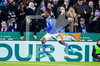 2022-01-23 - Leicester City Forward Patson Daka (29) celebrates his goal 1-0 during the English championship Premier League football match between Leicester City and Brighton and Hove Albion on January 23, 2022 at the King Power Stadium in Leicester, England - LEICESTER CITY VS BRIGHTON AND HOVE ALBION - ENGLISH PREMIER LEAGUE - SOCCER